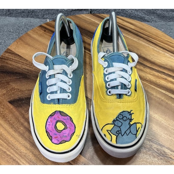 Vans Shoes Women's 9.5 Men's 8 Yellow The Simpsons‎ Low Tops Lace Up Sneakers - Picture 1 of 12
